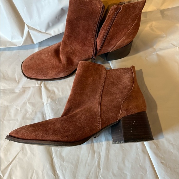 Women's Brown Lilye Booties Block Heel Ankle Boots Lucky Brand Size 10 - Picture 8 of 8